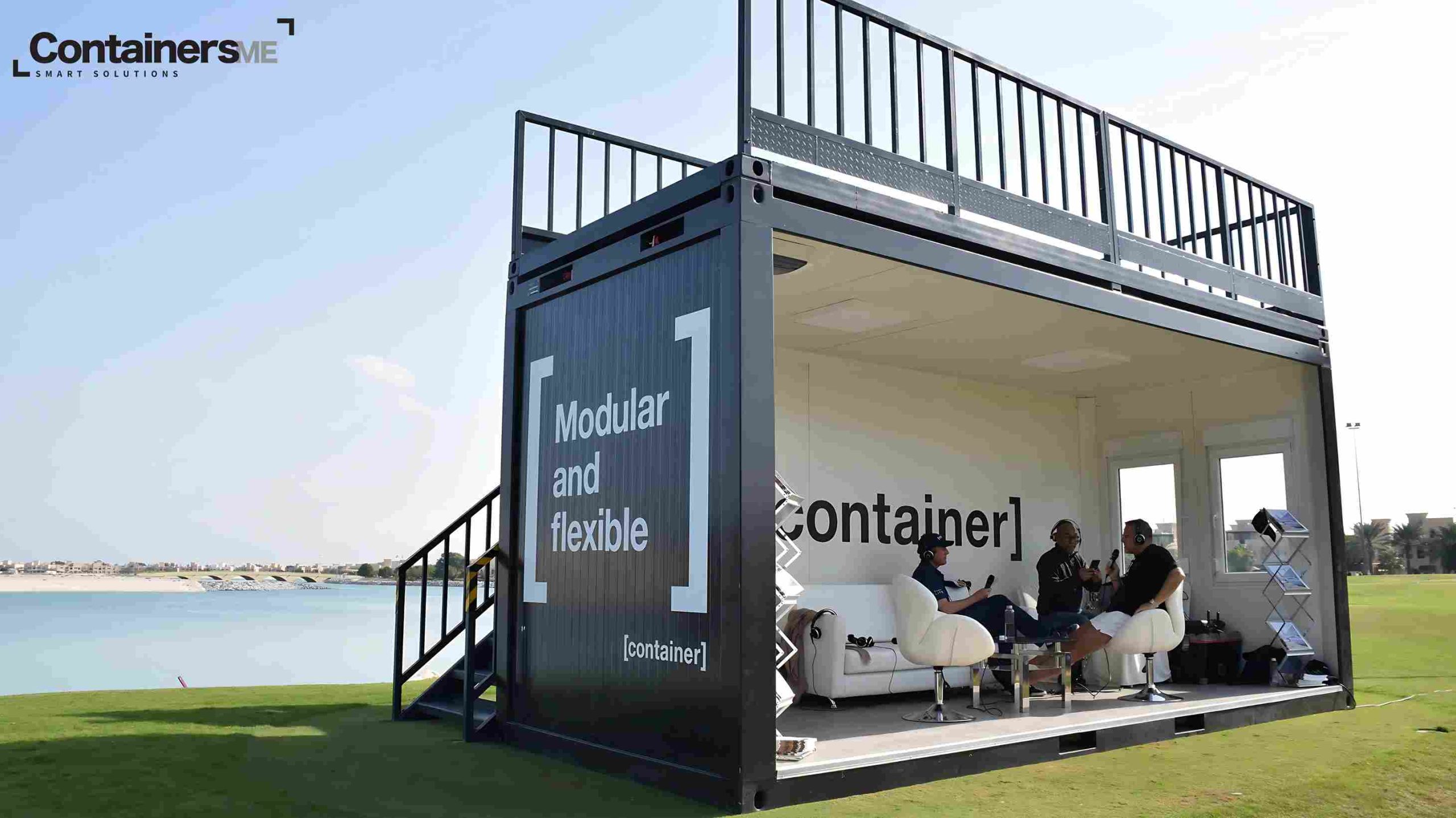 portable exhibition booth made using modular mobile container