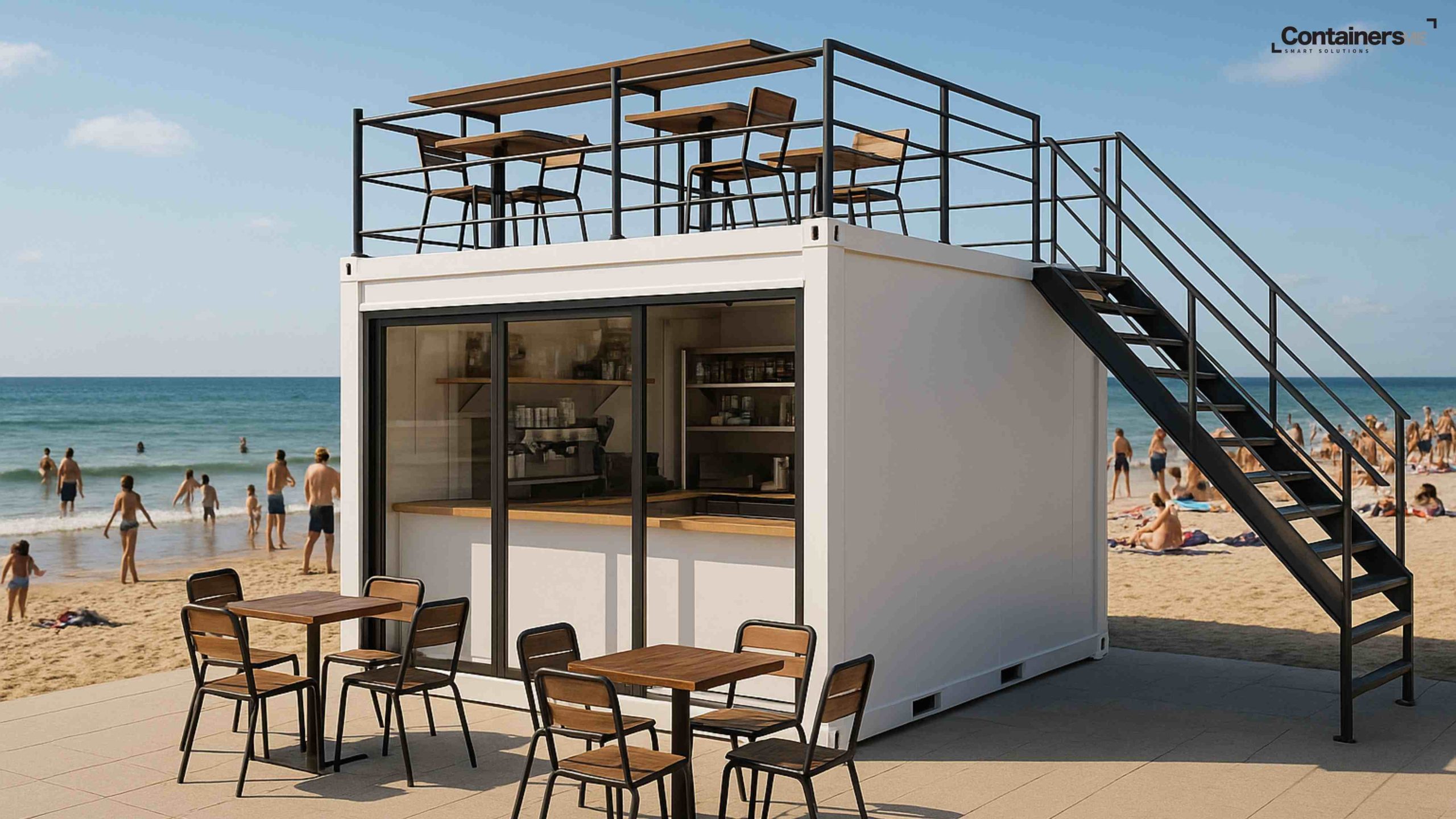 container kiosk made using modular mobile container