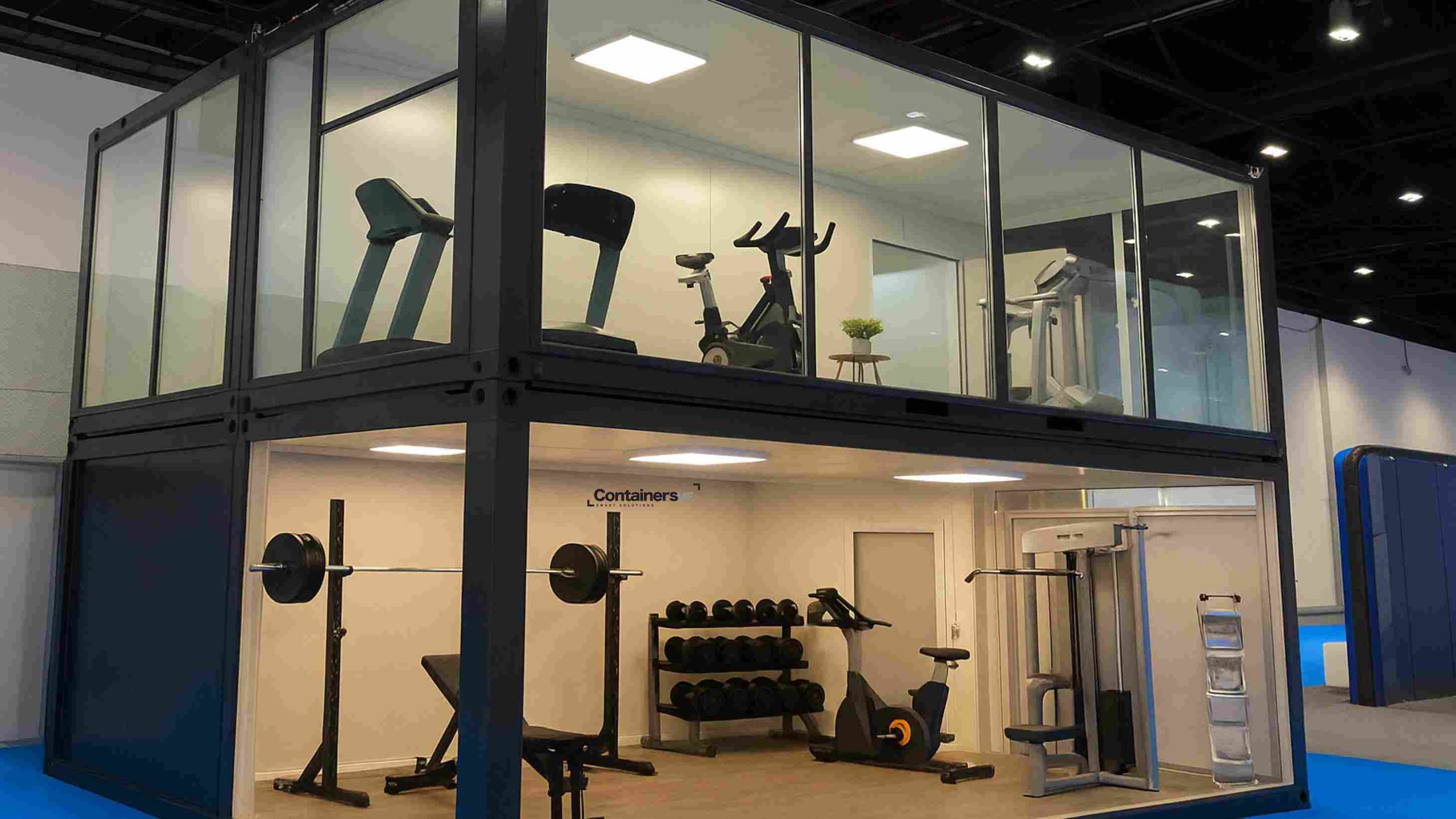 mobile container gym made using modular mobile contaier