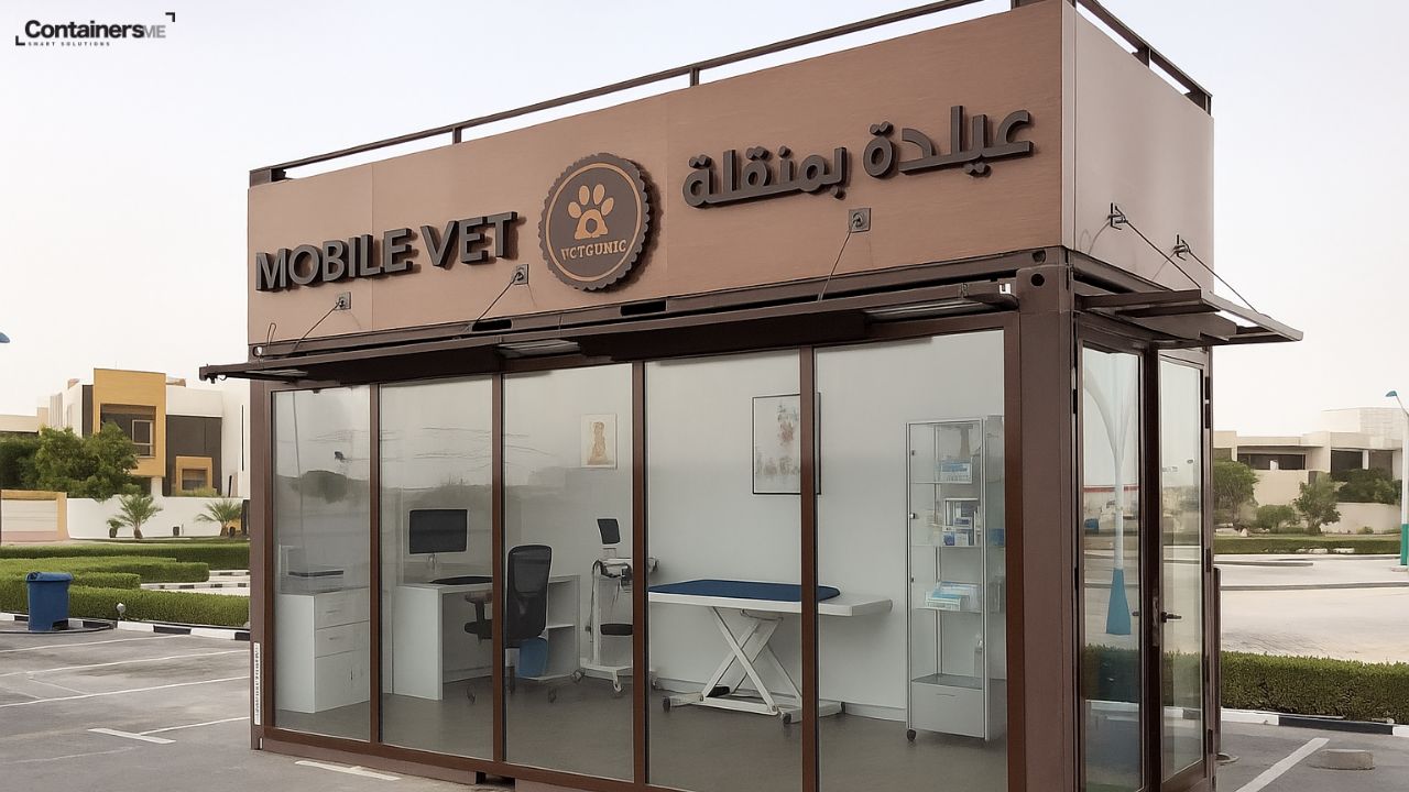 container vet clinic made using modular mobile container