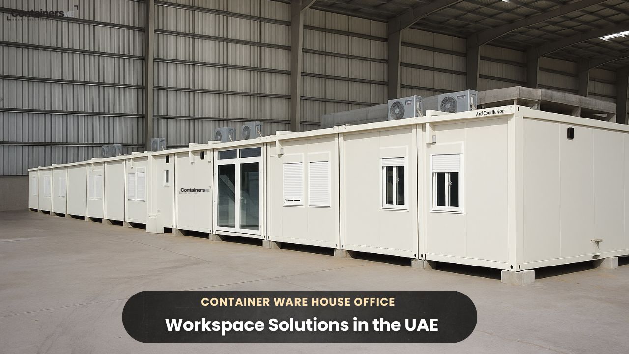 modular mobile container ware house office in UAE by containers me