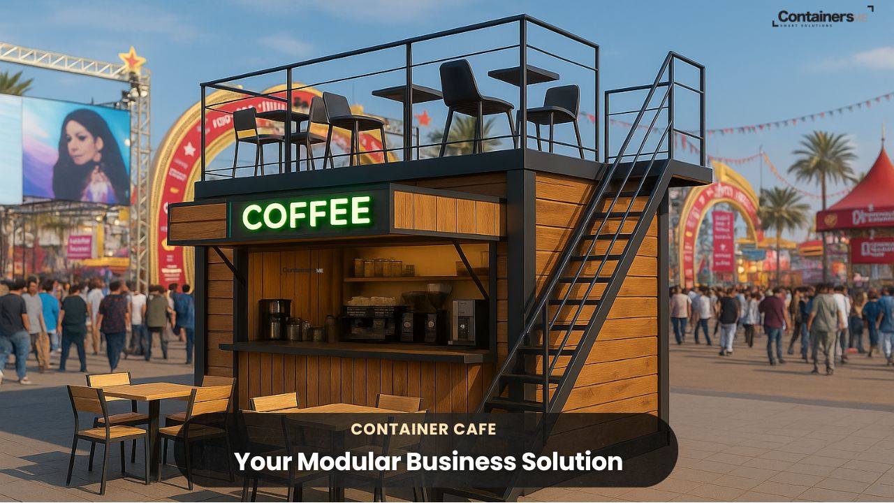 container cafe made using modular mobile container in UAE 