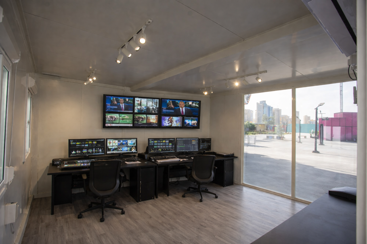 modular control room made using modular mobile container