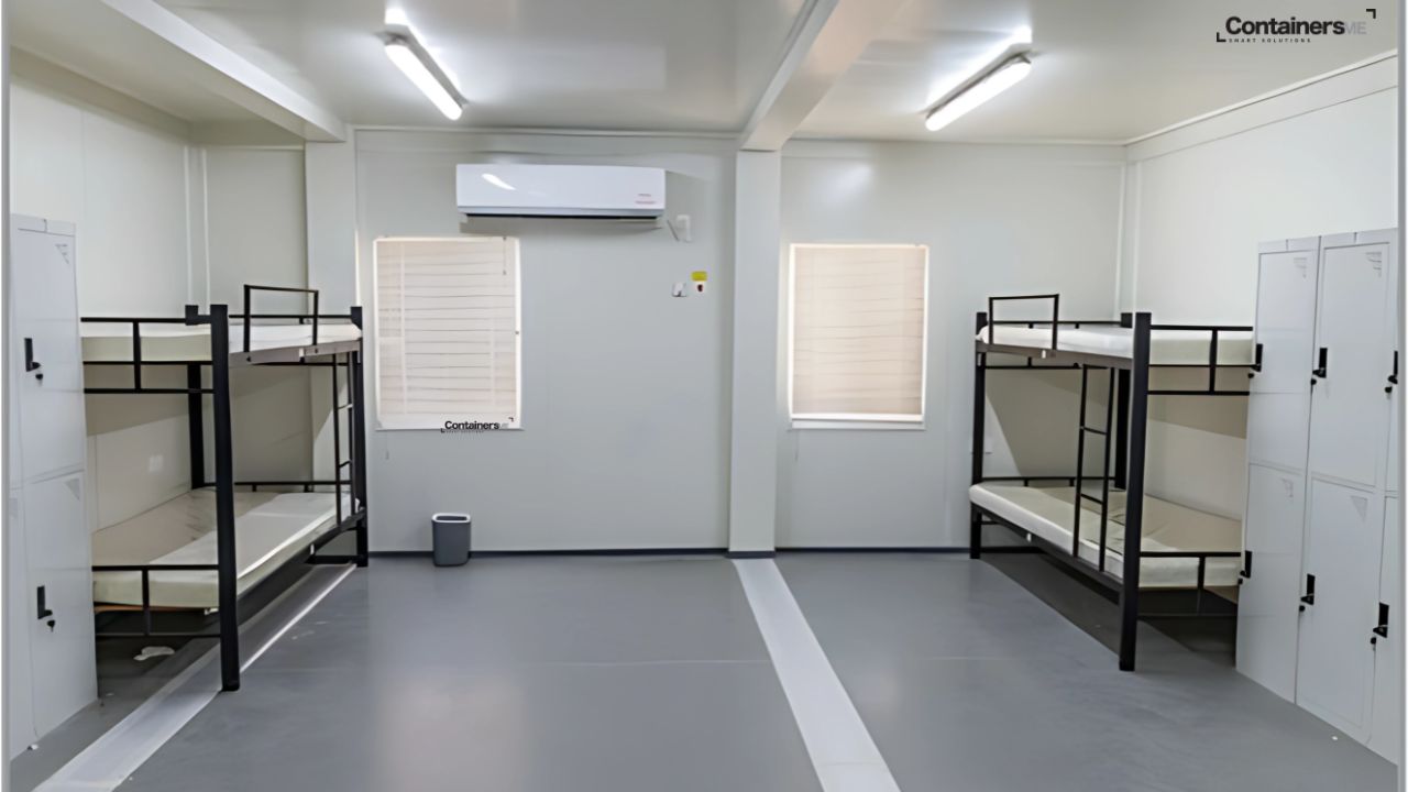 temporary living quarters made using modular mobile container 